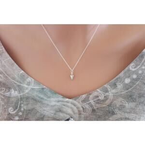 Sterling Silver Pointed Dangle Charm Necklace, Geometric Necklace